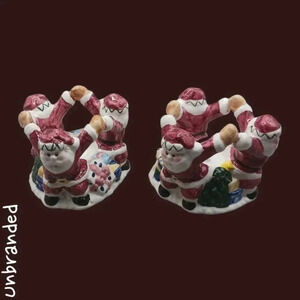 Unbranded circle of santa candle holder set of 2